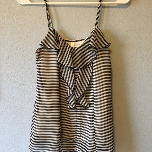 Striped Ruffle Spaghetti Strap Top - Picture 5 of 5